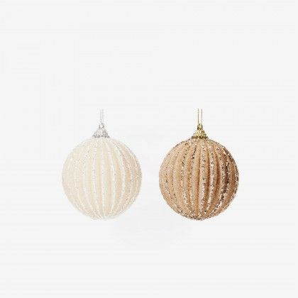 Bola Natal Bege Sortido Ø8cm Bola Natal Bege Sortido Ø8cm