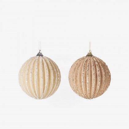 Bola Natal Sortido Bege �10cm