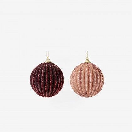 Bola Natal Rosa Sortido �8cm