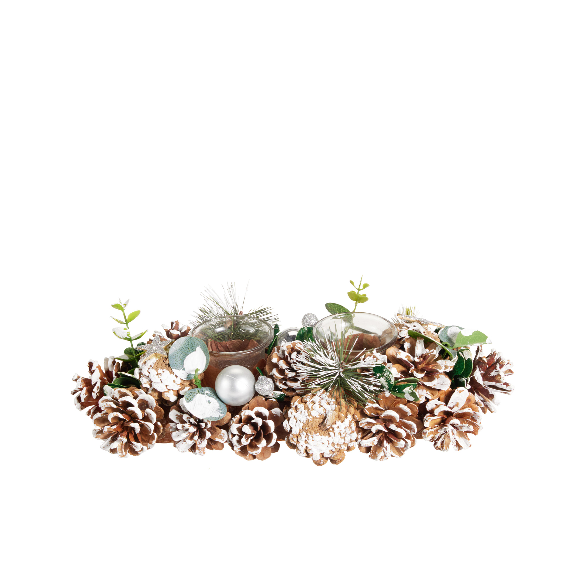 Porta Velas Pinha Natal Sortido 32X14cm