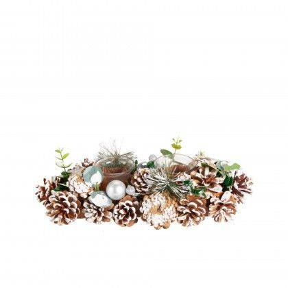 Porta Velas Pinha Natal Sortido 32X14cm