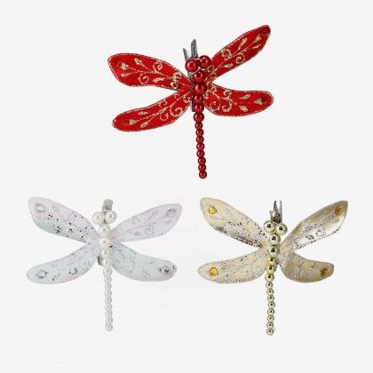 Libelula Natal com Clip Sortido 12cm Libelula Natal com Clip Sortido 12cm