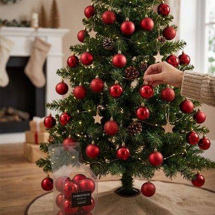 Bola Natal Vermelho �6cm Pack 16