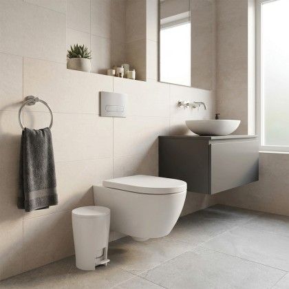 Balde Lixo WC com Pedal Diabolo Branco 5l 19X21X28.2cm Balde Lixo WC com Pedal Diabolo Branco 5l 19X21X28.2cm