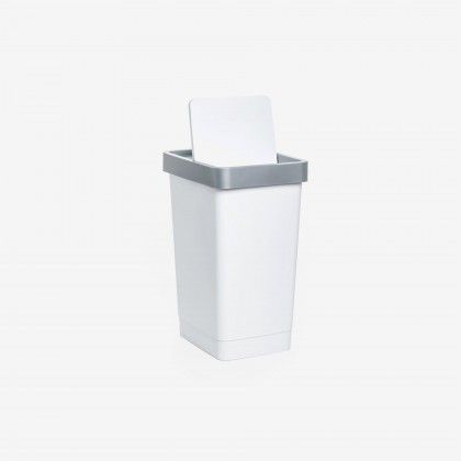 Balde Lixo com Tampa Basculante Smart Branco 25L
