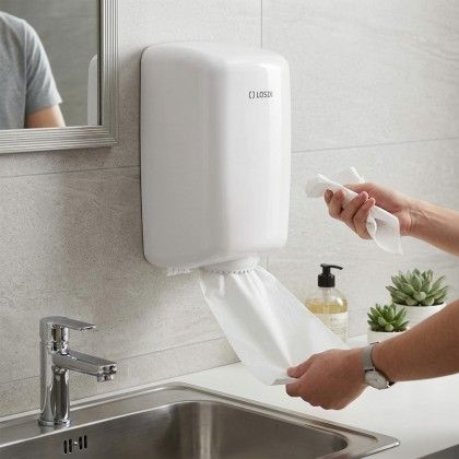 Dispensador Papel Mãos Abs Elegance Pequeno Branco 18X17X33.5cm Dispensador Papel Mãos Abs Elegance Pequeno Branco 18X17X33.5cm